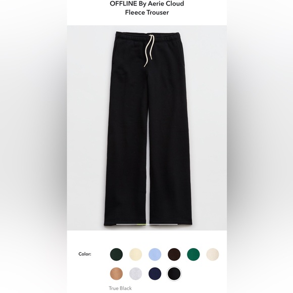 Aerie Cloud Fleece Trouser - True Black. Like new condition. - Picture 3 of 6